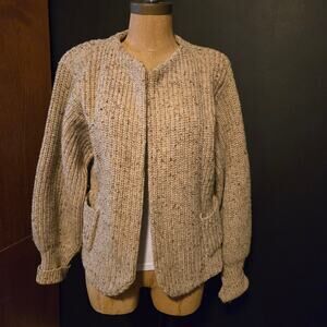 vintage Nordstrom open-front chunky ribbed knit cardigan small